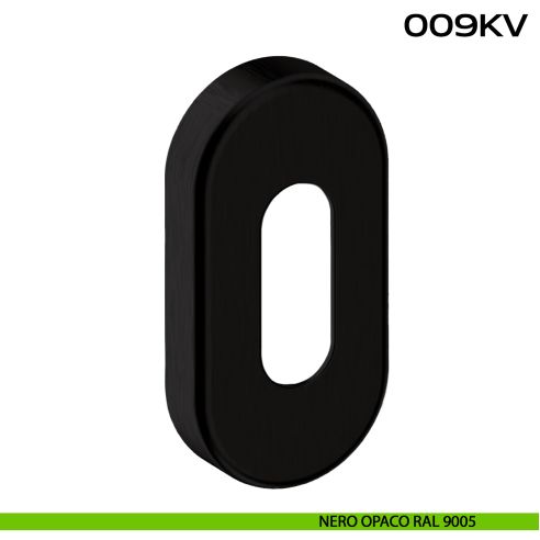 Bocchetta coprivite foro cilindro ovale 009 KV Reguitti Inox - nero opaco RAL 9005