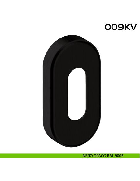 Bocchetta coprivite foro cilindro ovale 009 KV Reguitti Inox - nero opaco RAL 9005