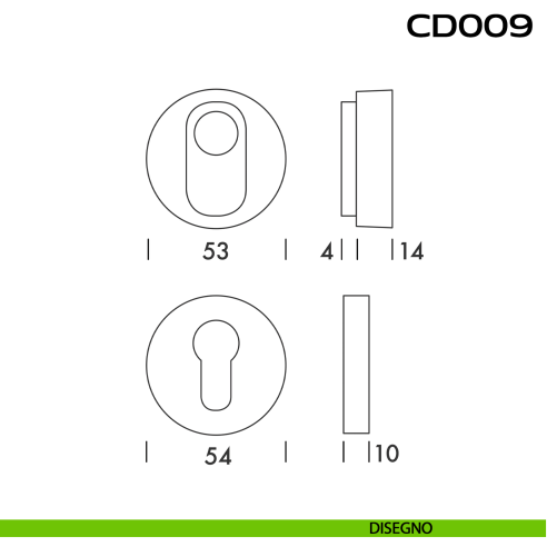 Bocchette di sicurezza tonde diametro 53 mm CD009 Reguitti Inox disegno