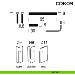 Kit fissaggio per porte in legno, alluminio, vetro e PVC CD K03 Reguitti Inox 2