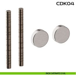Kit fissaggio singolo passante per legno, alluminio e vetro CD K04 Reguitti Inox 2