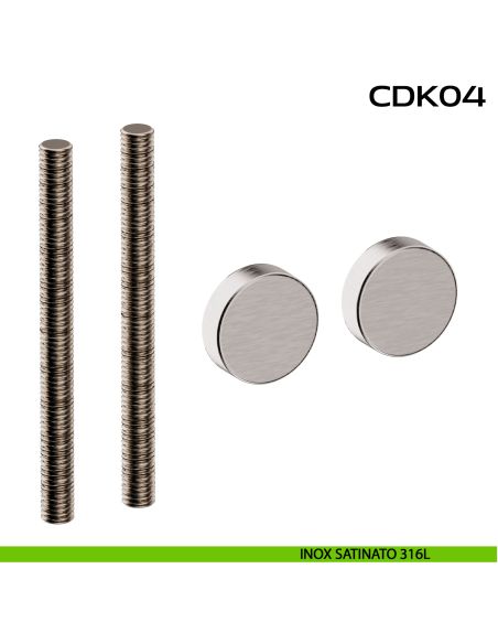 Kit fissaggio singolo passante per legno, alluminio e vetro CD K04 Reguitti Inox - inox 316l