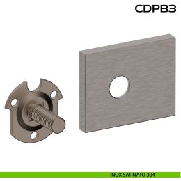 Kit fissaggio con rosetta rettangolare e piastrino per maniglioni zancati CD PB3 Reguitti Inox 2