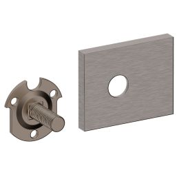 Kit fissaggio con rosetta rettangolare e piastrino per maniglioni zancati CD PB3 Reguitti Inox