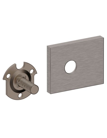 Kit fissaggio con rosetta rettangolare e piastrino per maniglioni zancati CD PB3 Reguitti Inox