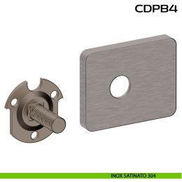 Kit fissaggio con rosetta rettangolare raggiata e piastrino per maniglioni zancati CD PB4 Reguitti Inox 2