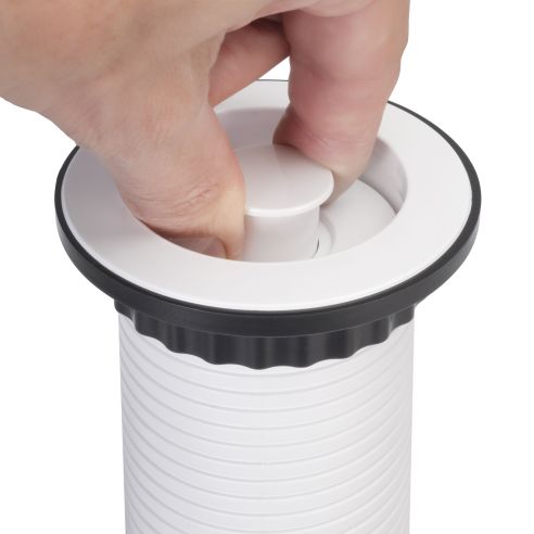 Emuca Multipresa estraibile Vertikal, 3 prese Schuko, 2 USB tipo A, Tecnoplastica e Alluminio, Verniciato bianco