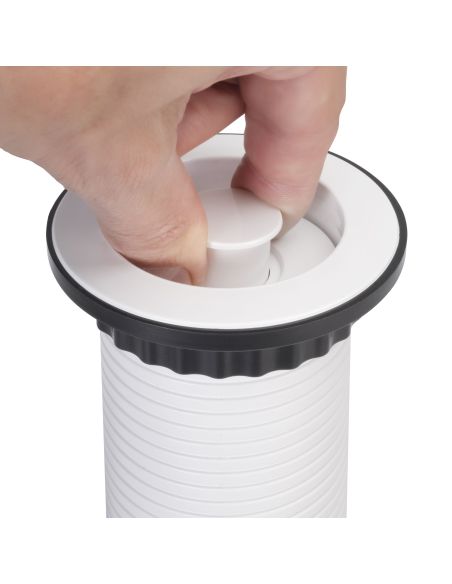 Emuca Multipresa estraibile Vertikal, 3 prese Schuko, 2 USB tipo A, Tecnoplastica e Alluminio, Verniciato bianco