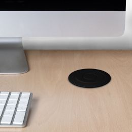 Emuca Multipresa estraibile Vertikal, 3 prese Schuko, 2 USB tipo A, Tecnoplastica e Alluminio, Verniciato nero 2