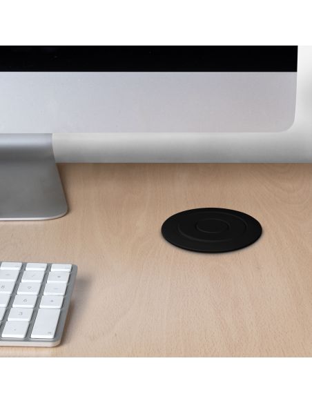 Emuca Multipresa estraibile Vertikal, 3 prese Schuko, 2 USB tipo A, Tecnoplastica e Alluminio, Verniciato nero