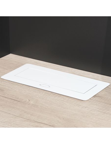 Emuca Multipresa Atom 26 Lite per scrivania, Verniciato bianco, Zama e Acciaio e Tecnoplastica