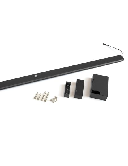Emuca Barra Appendiabiti per armadi con luce LED Castor, batteria estraibile e sensore di movimento, L558 mm, Tecnoplastica e al