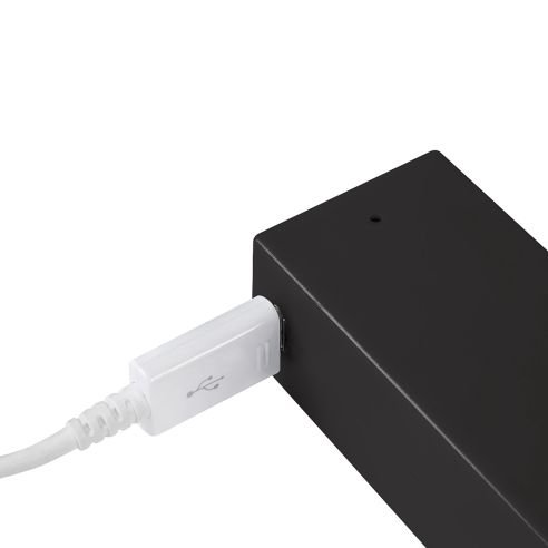 Emuca Barra Appendiabiti per armadi con luce LED Castor, batteria estraibile e sensore di movimento, L558 mm, Tecnoplastica e al