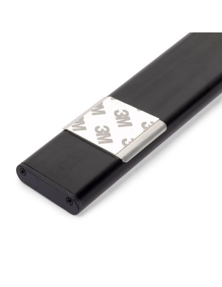 Emuca Lampada LED ricaricabile con USB Kaus Black con sensore di movimento, L240mm, Tecnoplastica e Alluminio, Verniciato nero