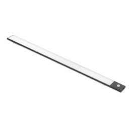 Emuca Lampada LED ricaricabile con USB Kaus Black con sensore di movimento, L400mm, Tecnoplastica e Alluminio, Verniciato nero