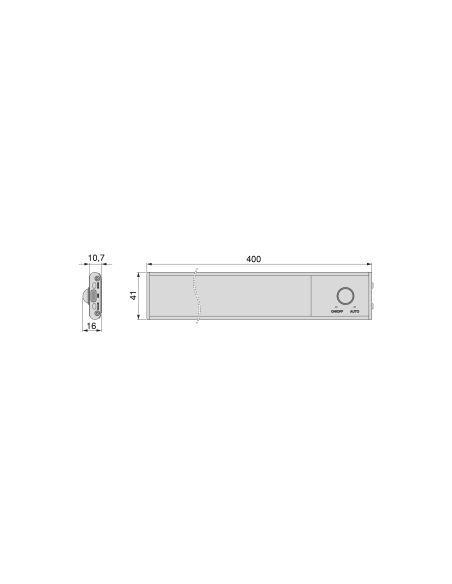 Emuca Lampada LED ricaricabile con USB Kaus Black con sensore di movimento, L400mm, Tecnoplastica e Alluminio, Verniciato nero