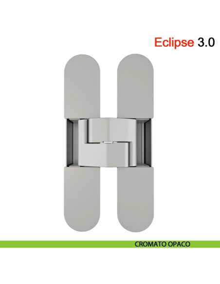 Cerniera a scomparsa regolabile per porta AGB Eclipse 3.0 - cromato opaco