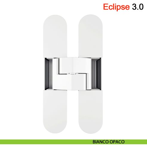 Cerniera a scomparsa regolabile per porta AGB Eclipse 3.0 - cromato opaco - bianco opaco