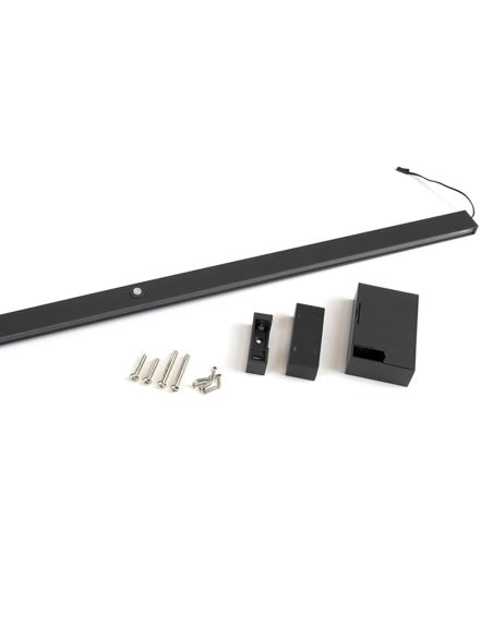 Emuca Barra Appendiabiti per armadi con luce LED Castor, batteria estraibile e sensore di movimento, L858 mm, Tecnoplastica e al