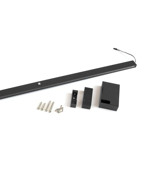 Emuca Barra Appendiabiti per armadi con luce LED Castor, batteria estraibile e sensore di movimento, L1.008 mm, Tecnoplastica e 