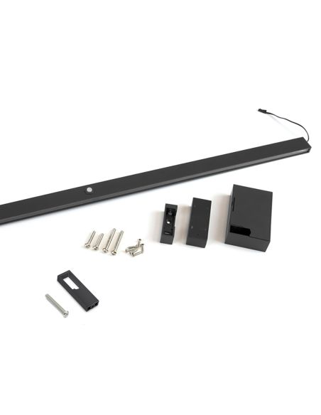 Emuca Barra Appendiabiti per armadi con luce LED Castor, batteria estraibile e sensore di movimento, L1.158 mm, Tecnoplastica e 