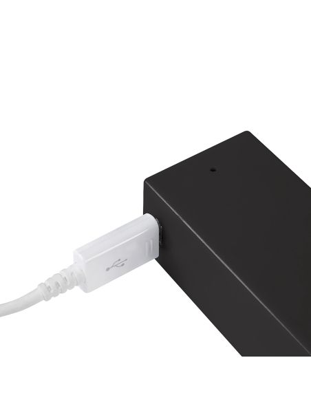 Emuca Barra Appendiabiti per armadi con luce LED Castor, batteria estraibile e sensore di movimento, L1.158 mm, Tecnoplastica e 