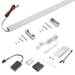 Emuca Kit barra per armadio Luxe, striscia LED 4,5x8 Neonlynx V, sensore di movimento RF Smart e convertitore Smart (24V DC), lu