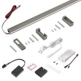 Emuca Kit barra per armadio Luxe, striscia LED 4,5x8 Neonlynx V, sensore di movimento RF Smart e convertitore Smart (24V DC), lu