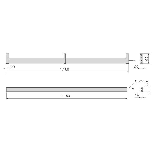 Emuca Kit barra per armadio Luxe, striscia LED 4,5x8 Neonlynx V, sensore di movimento RF Smart e convertitore Smart (24V DC), lu