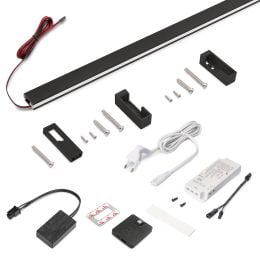 Emuca Kit barra per armadio Luxe, striscia LED 4,5x8 Neonlynx V, sensore di movimento RF Smart e convertitore Smart (24V DC), lu