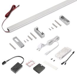 Emuca Kit barra per armadio Luxe, striscia LED 4,5x8 Neonlynx V, sensore di movimento RF Smart e convertitore Smart (24V DC), lu