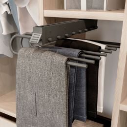 Emuca Portapantaloni estraibile, Sinistro, Acciaio e Tecnoplastica, Titanio 2