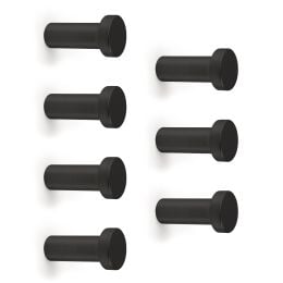 Emuca Appendiabiti da parete Wellington, 7, Verniciato nero, Zama