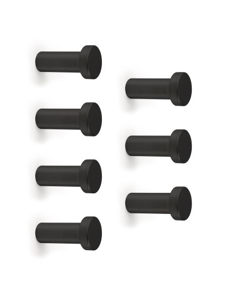 Emuca Appendiabiti da parete Wellington, 7, Verniciato nero, Zama