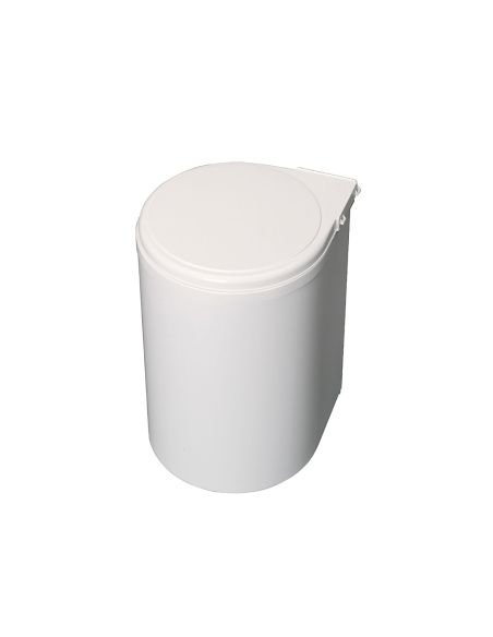 Emuca Pattumiera per differenziata fissaggio all’anta, contenitore da 13L, Plastica bianca, Tecnoplastica