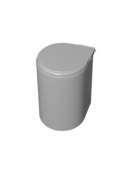 Emuca Pattumiera per differenziata fissaggio all’anta, contenitore da 13L, Plastica grigia, Tecnoplastica