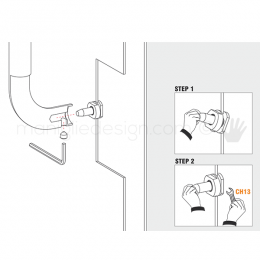 Kit fissaggio NP2 non passante per maniglioni Colombo Design