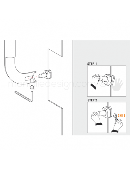 Kit fissaggio NP2 non passante per maniglioni Colombo Design