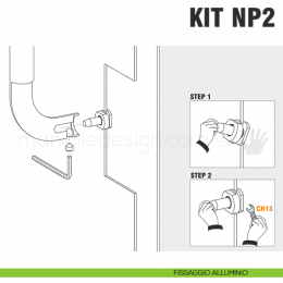 Kit fissaggio NP2 non passante per maniglioni Colombo Design 2