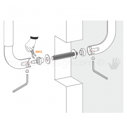 Kit fissaggio PA passante accoppiato per maniglioni Colombo Design