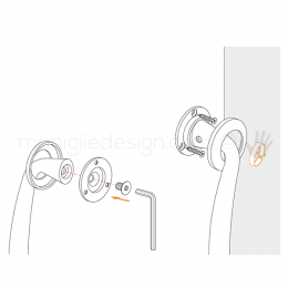 Kit fissaggio ROS non passante singolo per maniglioni Colombo Design