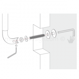 Kit fissaggio PS passante singolo maniglioni Colombo Design