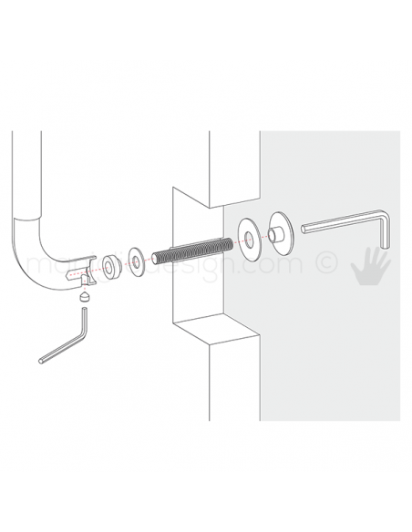Kit fissaggio PS passante singolo maniglioni Colombo Design