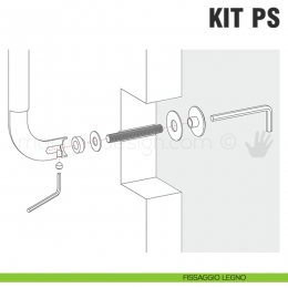 Kit fissaggio PS passante singolo maniglioni Colombo Design 2
