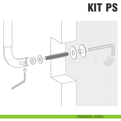Kit fissaggio PS passante singolo maniglioni Colombo Design