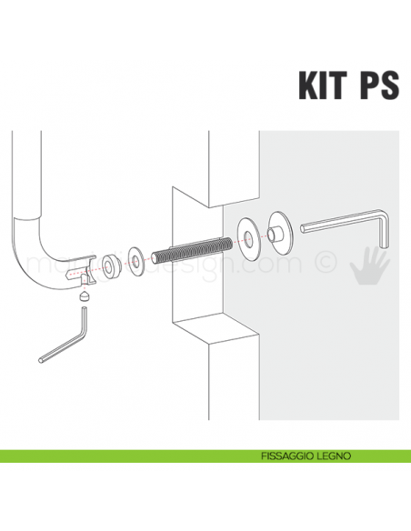 Kit fissaggio PS passante singolo maniglioni Colombo Design