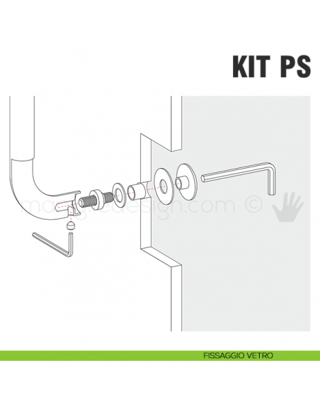 Kit fissaggio PS passante singolo maniglioni Colombo Design