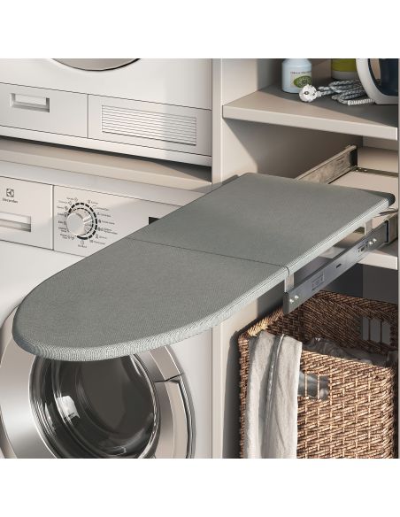 Emuca Tavola da stiro Iron 2, Acciaio e Legno, pieghevole ed estraibile per mobili Iron 2