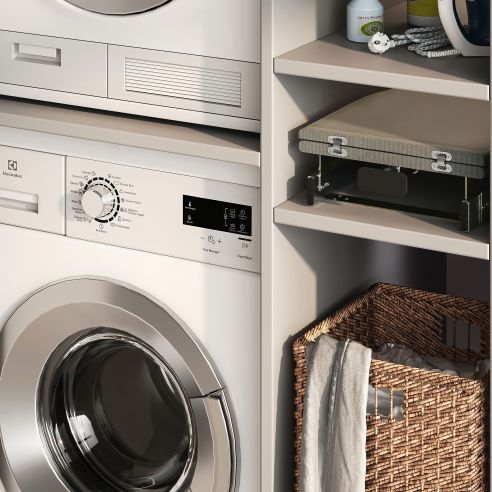 Emuca Tavola da stiro Iron 2, Acciaio e Legno, pieghevole ed estraibile per mobili Iron 2