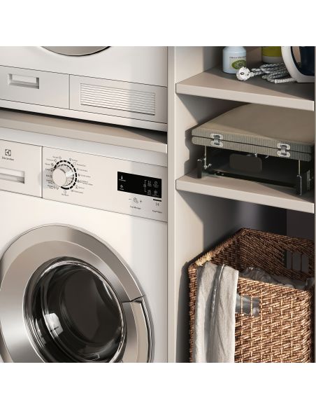 Emuca Tavola da stiro Iron 2, Acciaio e Legno, pieghevole ed estraibile per mobili Iron 2